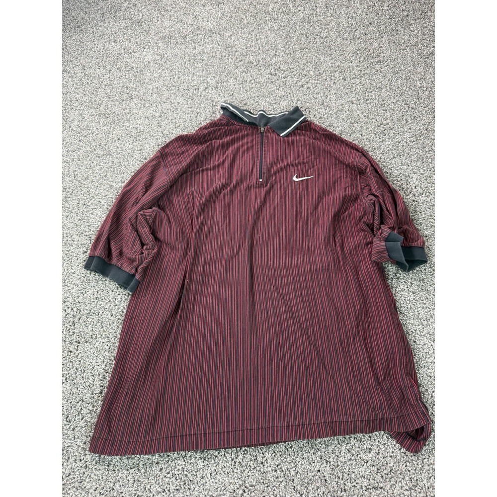 Vintage 90s Nike Tiger Woods Short Sleeve Polo Shirt Men's Size XL Striped